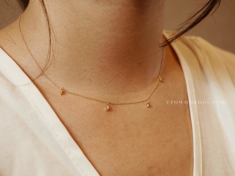 PUFF CRESCENT & STAR NECKLACE