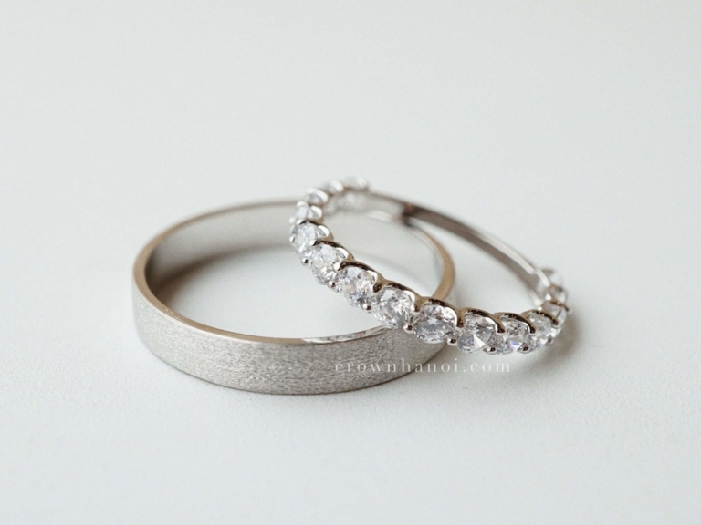 BAND RING 3.5MM & PAVE RING 2.5MM