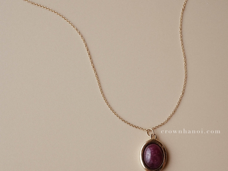 RUBY CACBOCHON NECKLACE
