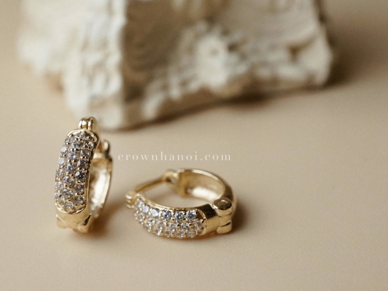 SPARKLE PAVE HOOP EARRINGS