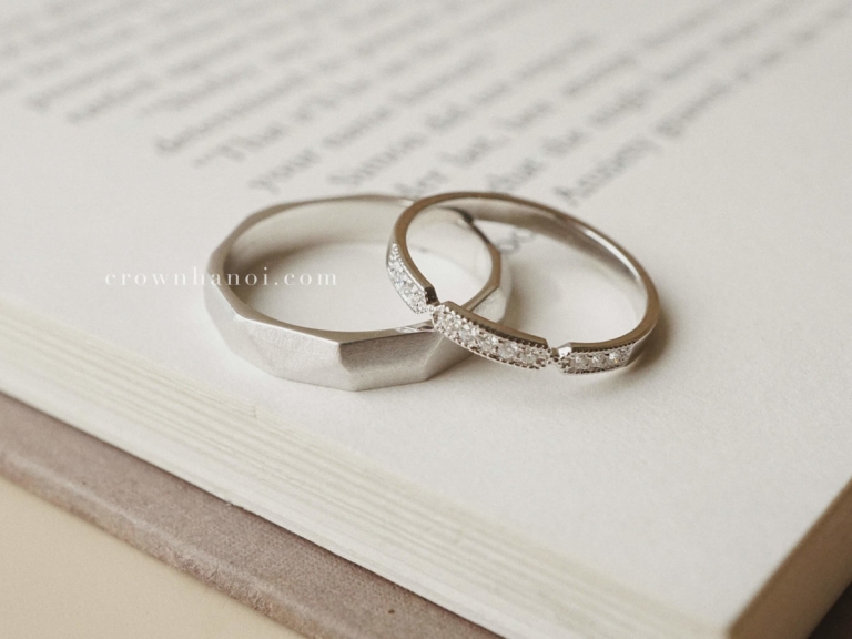 FACET BAND RING - 3.5MM & FRENCH PAVE RING