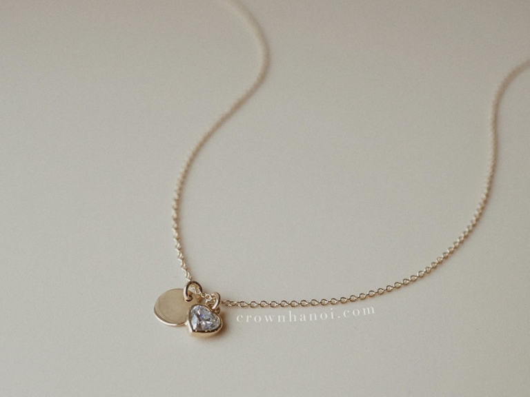 MINI DISC - HEART STONE NECKLACE