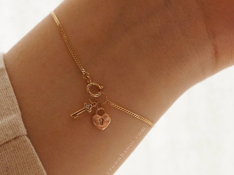 MINI KEY & LOCK OF LOVE CURB BRACELET