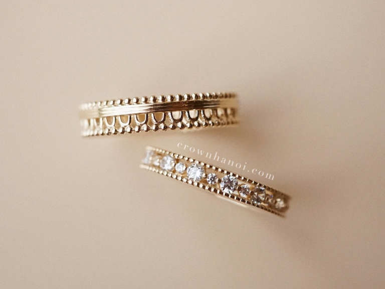 MILGRAIN GOTHIC RING & FRENCH LACE RING