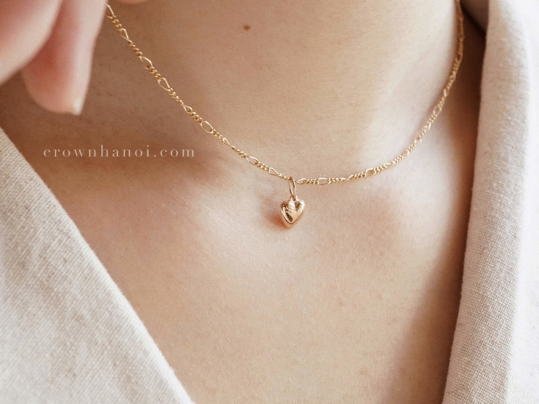 PUFF HEART FIGARO NECKLACE