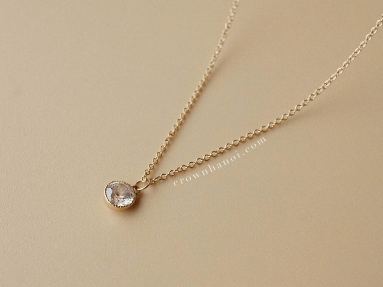 STONE MILGRAIN NECKLACE
