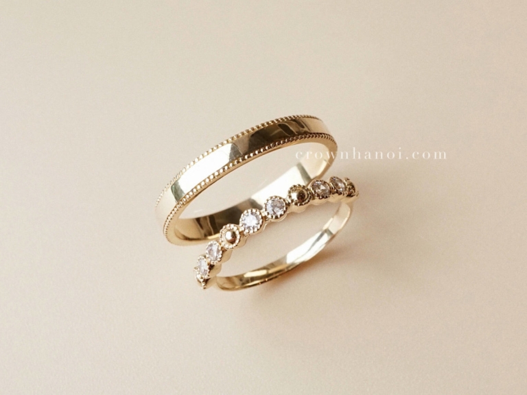 DOUBLE MILGRAIN RING & EUDEMONIA RING