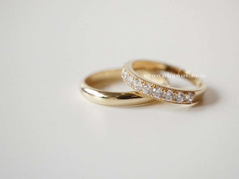 D - SHAPE BAND RING 3MM & BOLD MILGRAIN ETERNITY RING