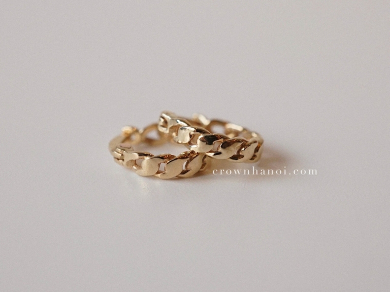 CHAIN MINI HOOP EARRINGS