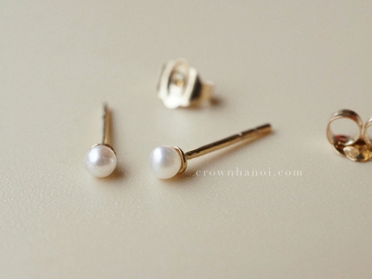 TINY PEARL EARRINGS - 2MM