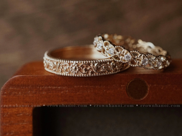RENAISSANCE ART INSPIRED RING & VINTAGE HEART ETERNITY RING