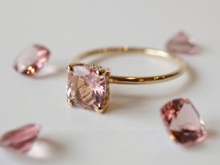 HIDDEN HALO TOURMALINE SOLITAIRE RING