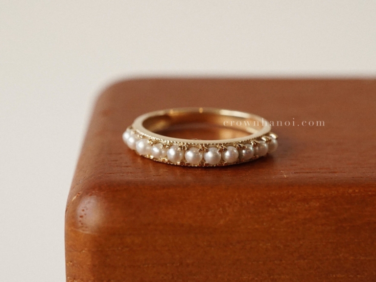 HALF PEARL ETERNITY RING