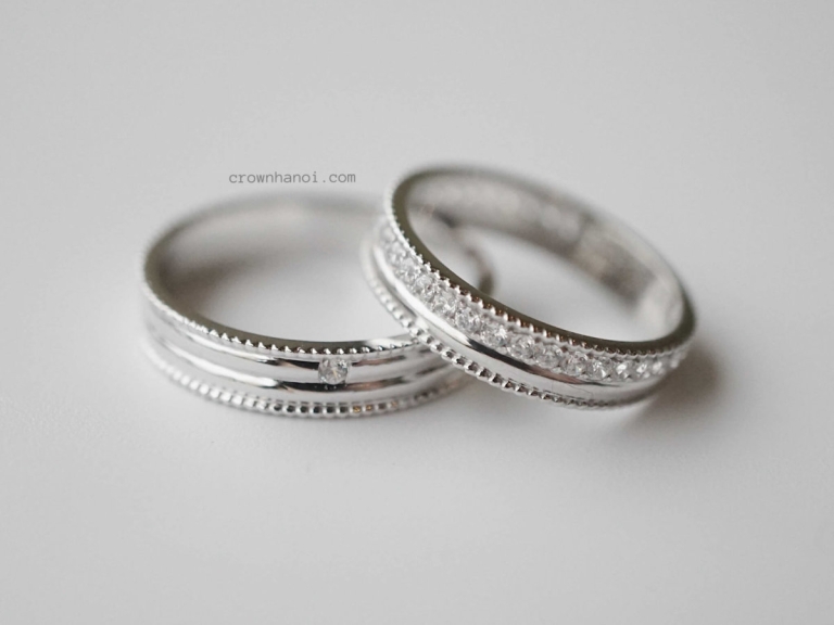 EMPEROR MILGRAIN COUPLE RING (PLATINUM)