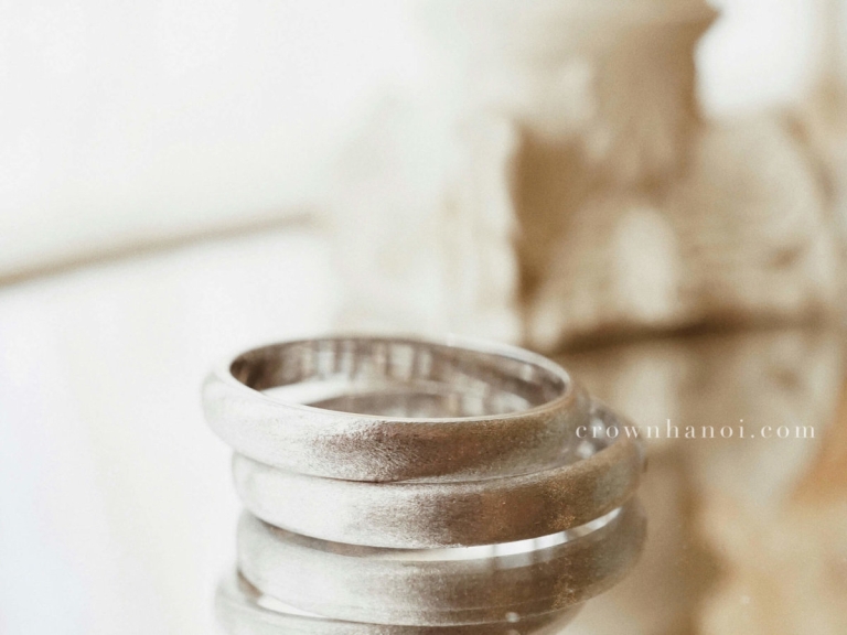 COUPLE D-SHAPE BAND RING – 3MM (PLATINUM)