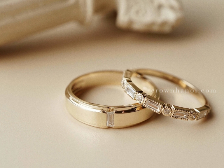 BAGUETTE BAND RING & RECTANGLE ALTERNATE RING