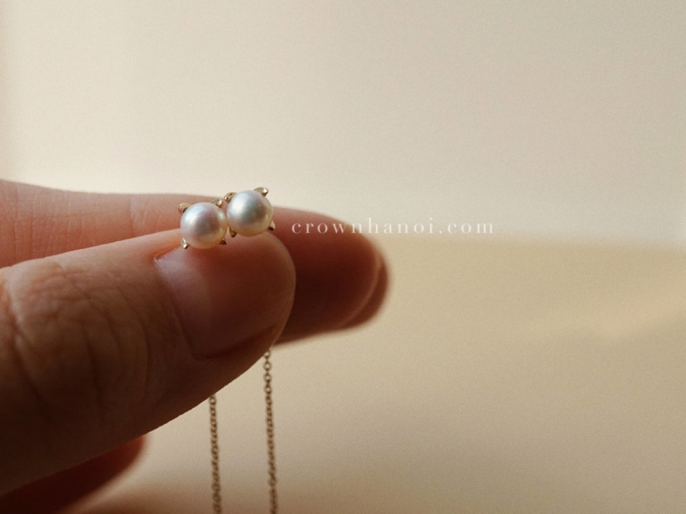 MINI PEARL L SHAPE EARRINGS