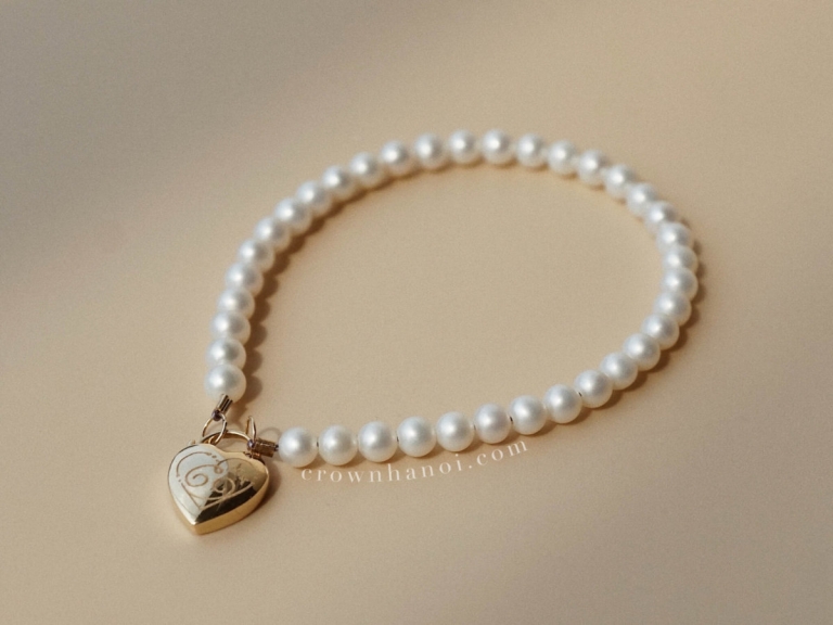 HEART LOCK PEARL BRACELET
