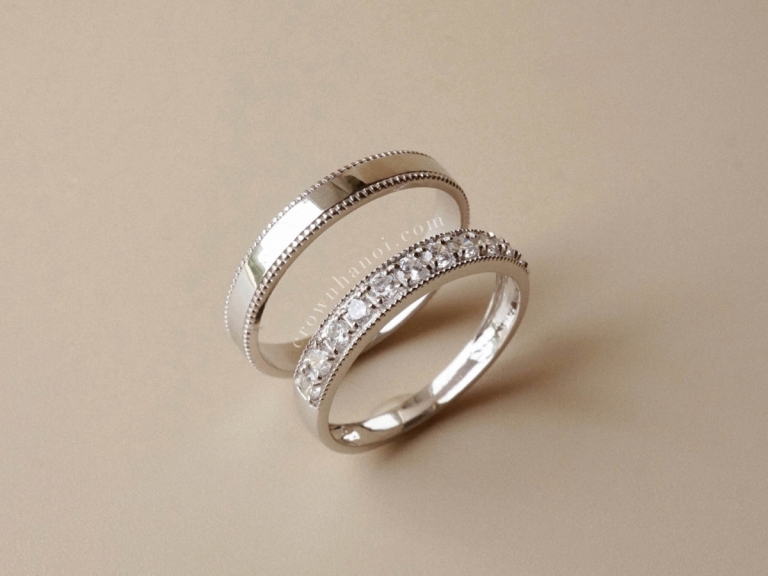 DOUBLE MILGRAIN RING & BOLD MILGRAIN ETERNITY RING