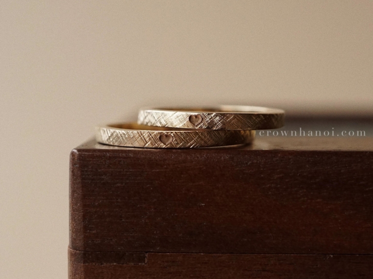 PATTERN HEART COUPLE RING