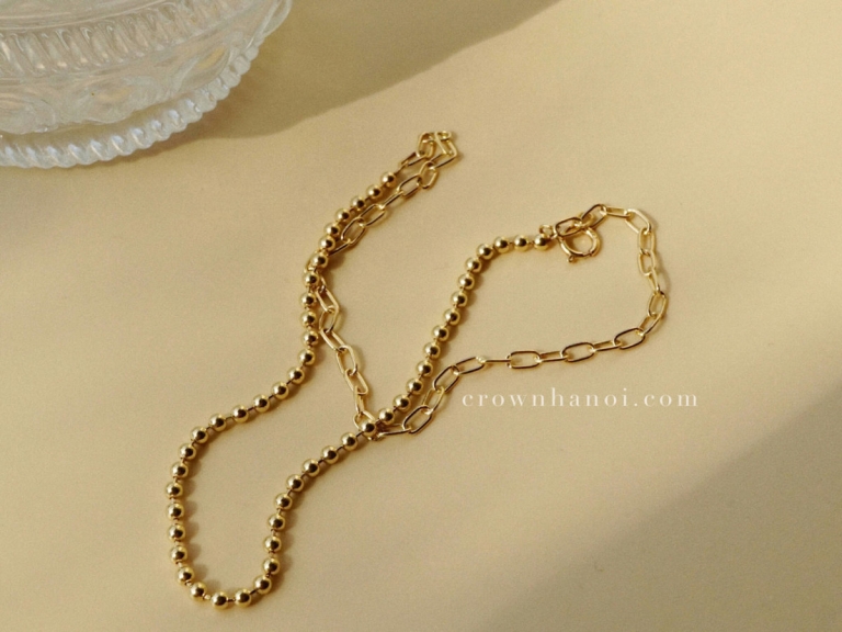 SHORT RECTANGLE CHAIN - DISCO BEADS BRACELET