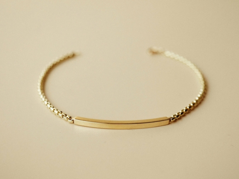 ID BAR VENETIAN BOX CHAIN BRACELET