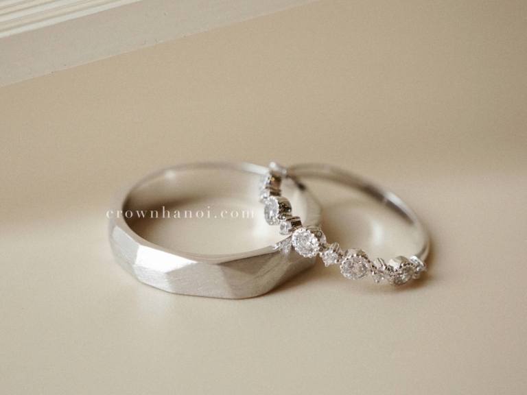 FACET BAND RING & ROUND MILGRAIN ALTERNATING RING