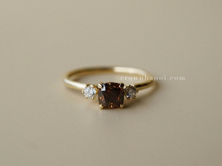 THREESTONE CHAMPAGNE DIAMOND RING