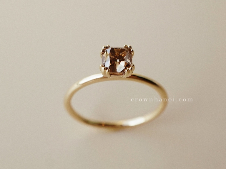 CUSHION CHAMPAGNE DIAMOND RING