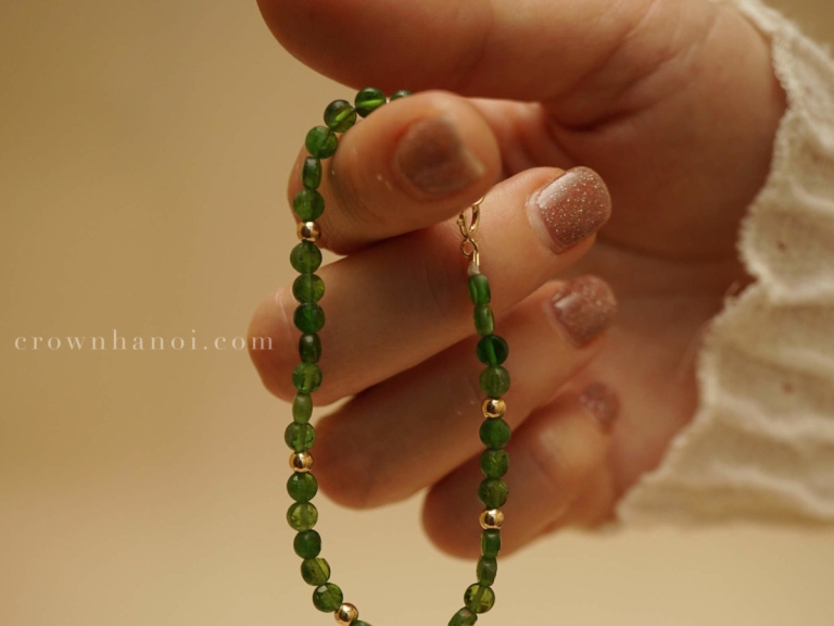 CHROME DIOPSIDE BEADED BRACELET