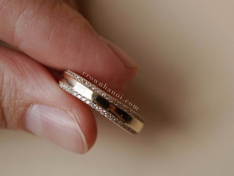DOUBLE LINE PAVE MAN BAND RING