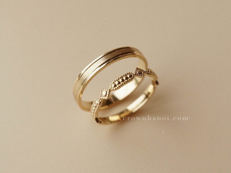 BORDER RING & RETRO MILGRAIN RING