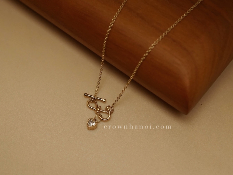 PETITE HEART STONE MILGRAIN - ETERNAL NECKLACE