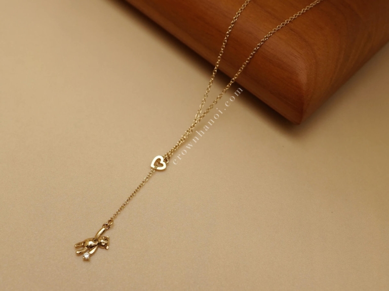 LOVE TEDDY BEAR LARIAT NECKLACE