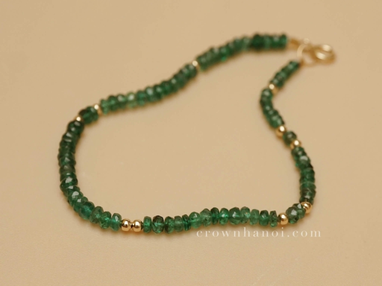 EMERALD BEADED 2MM BRACELET - 3.0