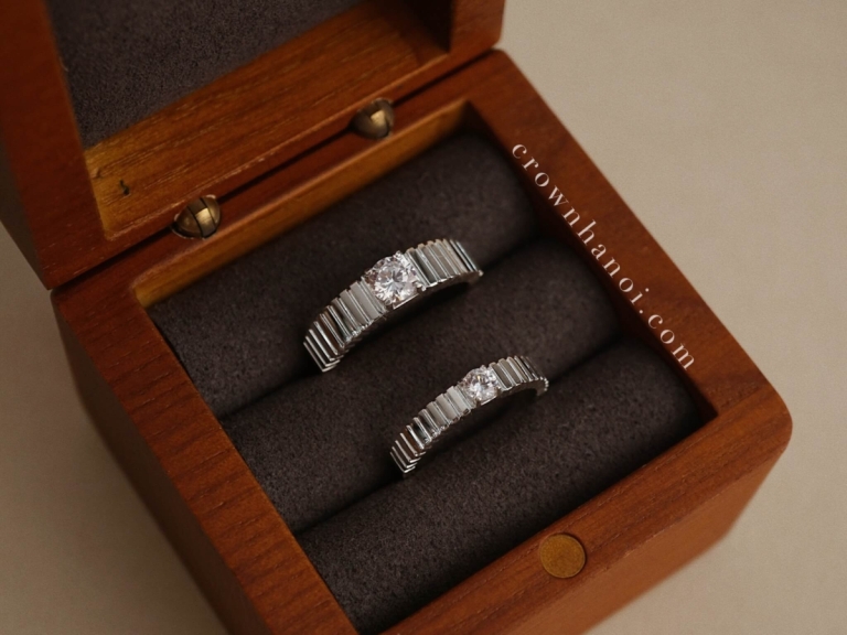 RIBBED BAND COUPLE RING