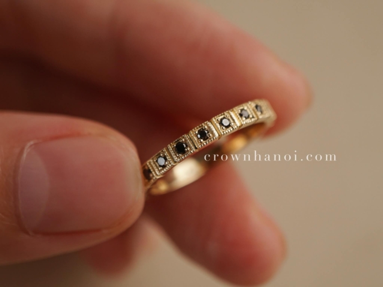 SQUARE MILGRAIN ETERNITY RING