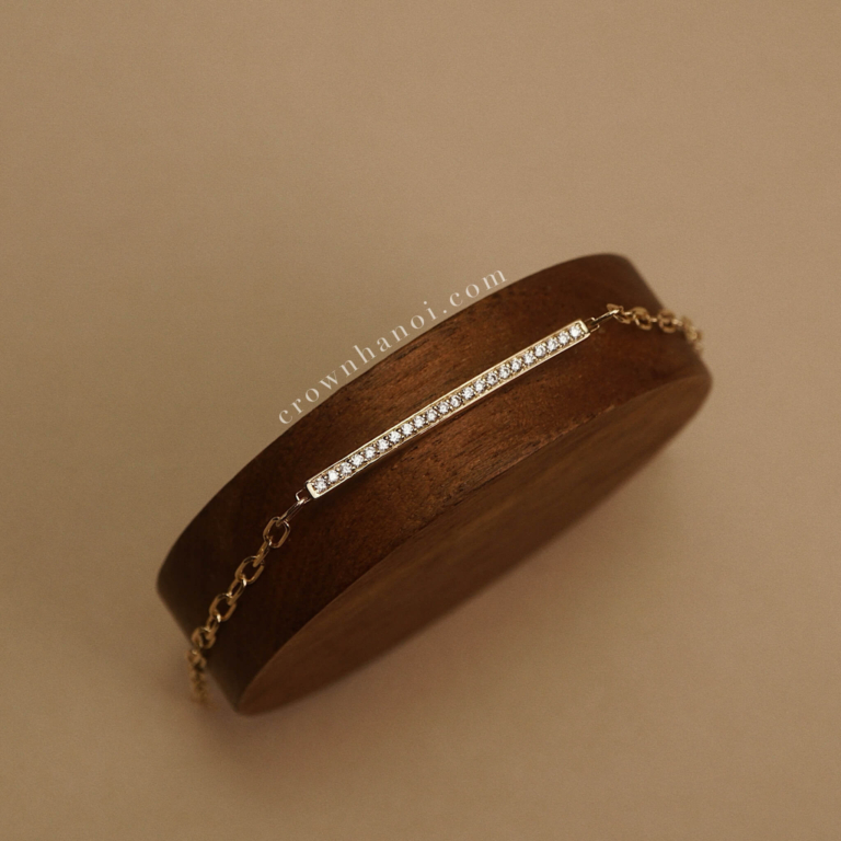 ID BAR PAVE - SHORT RECTANGLE CHAIN BRACELET