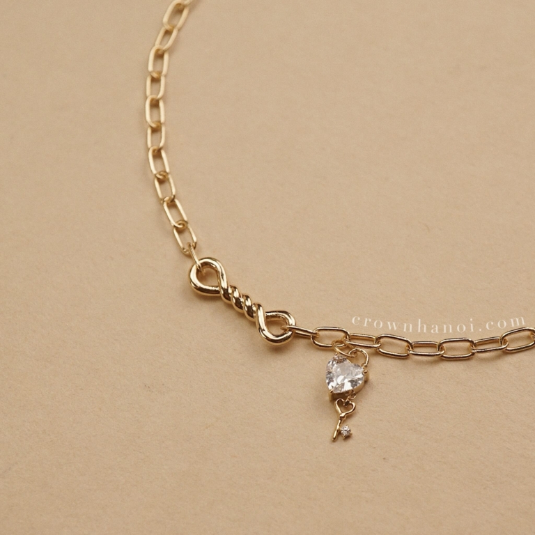 LOVE LOCK - INFINITY LOOP SHORT RECTANGLE CHAIN BRACELET