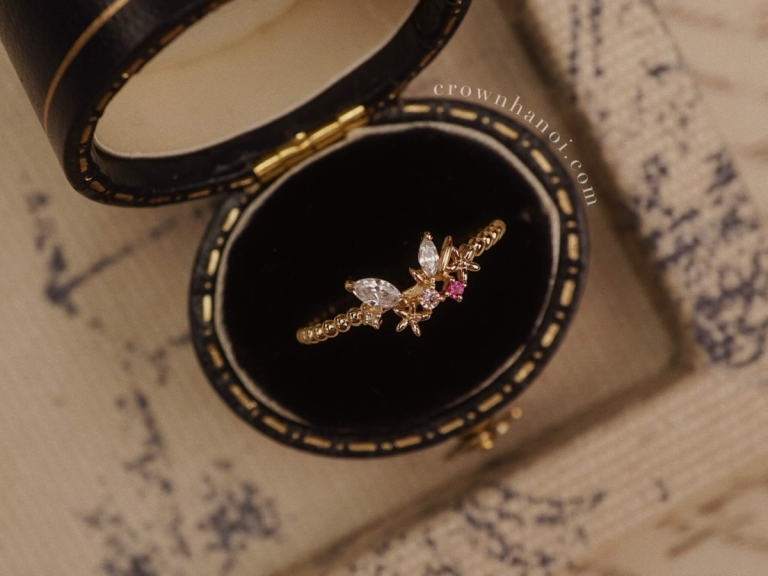 SPRING FLOWER BEADED RING