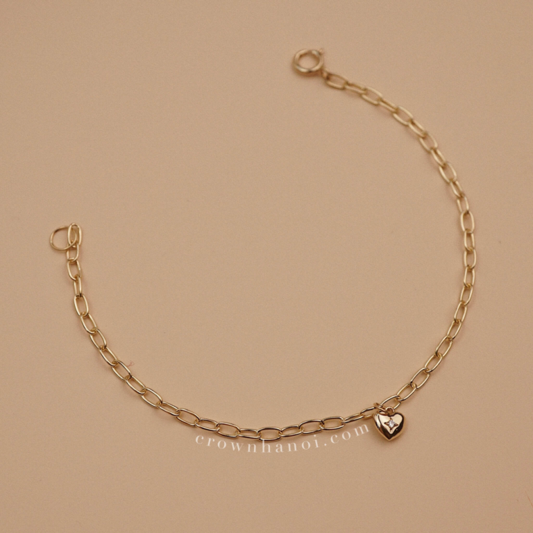 HEART STARDUST SHORT RECTANGLE CHAIN BRACELET