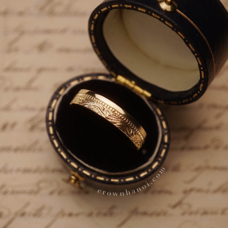 WAVE MILGRAIN PAVE RING