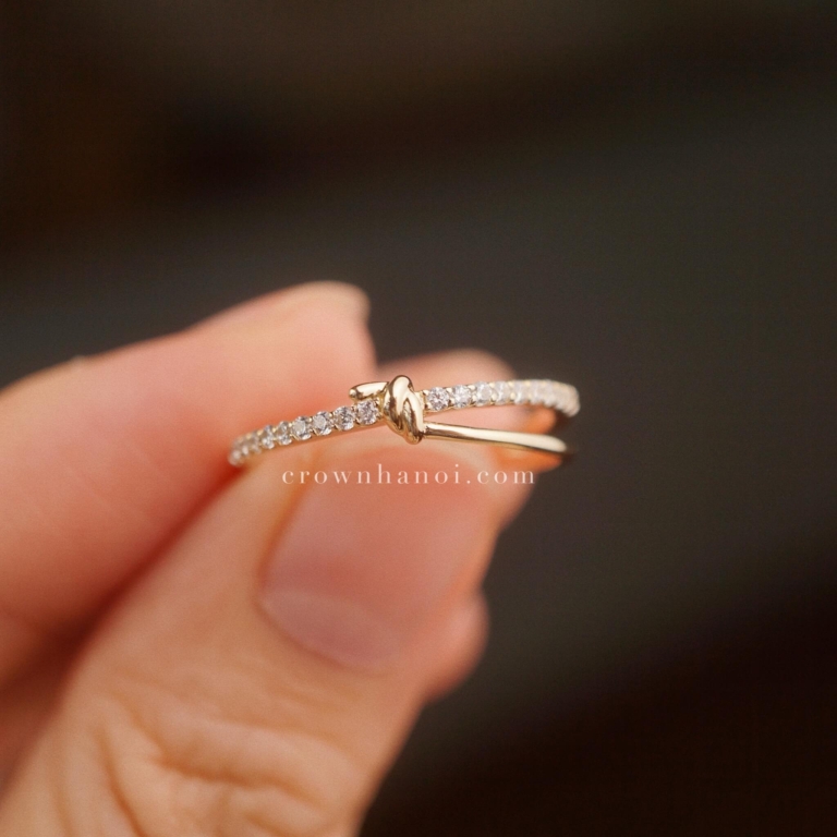KNOT DUO PAVE RING