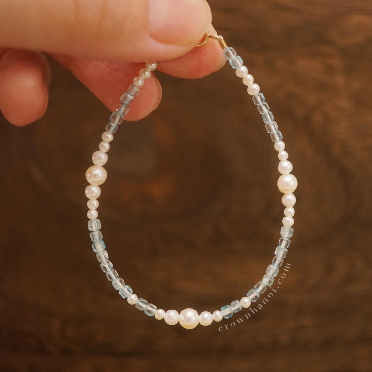 AQUAMARINE PEARL BRACELET