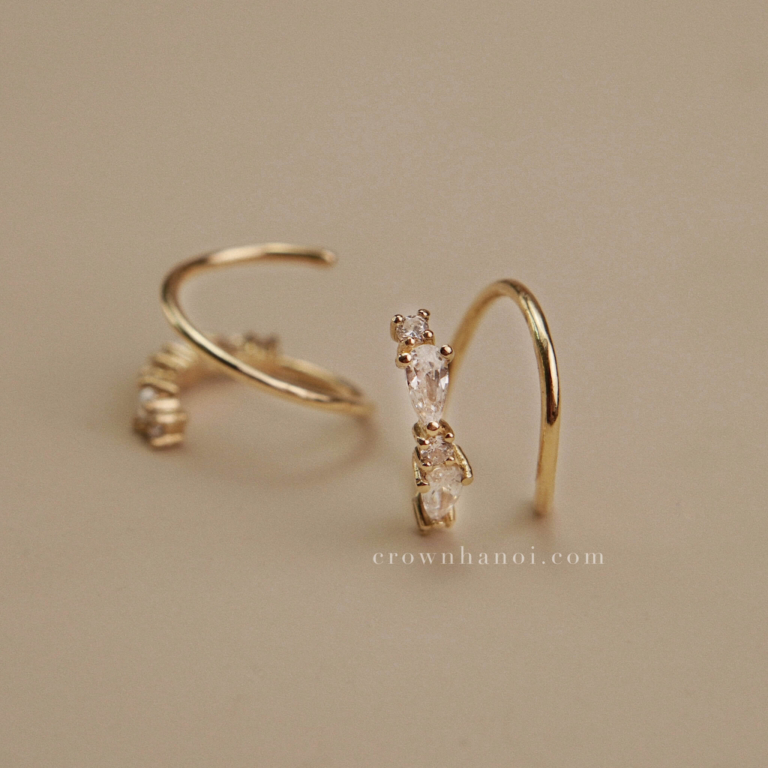 PEAR ALTERNATING SPIRAL EARRINGS