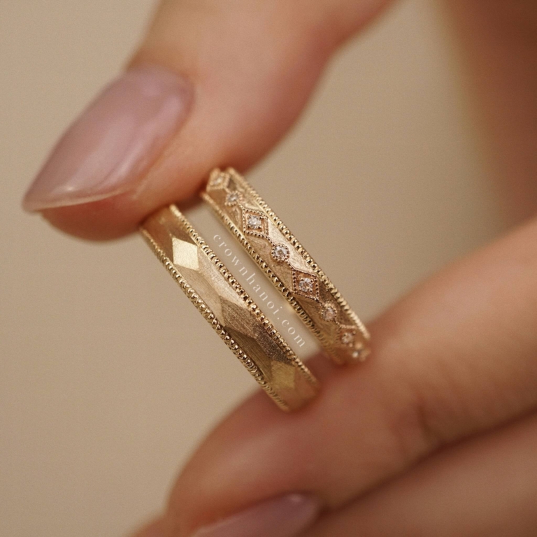 RHOMBUS FACET COUPLE RING