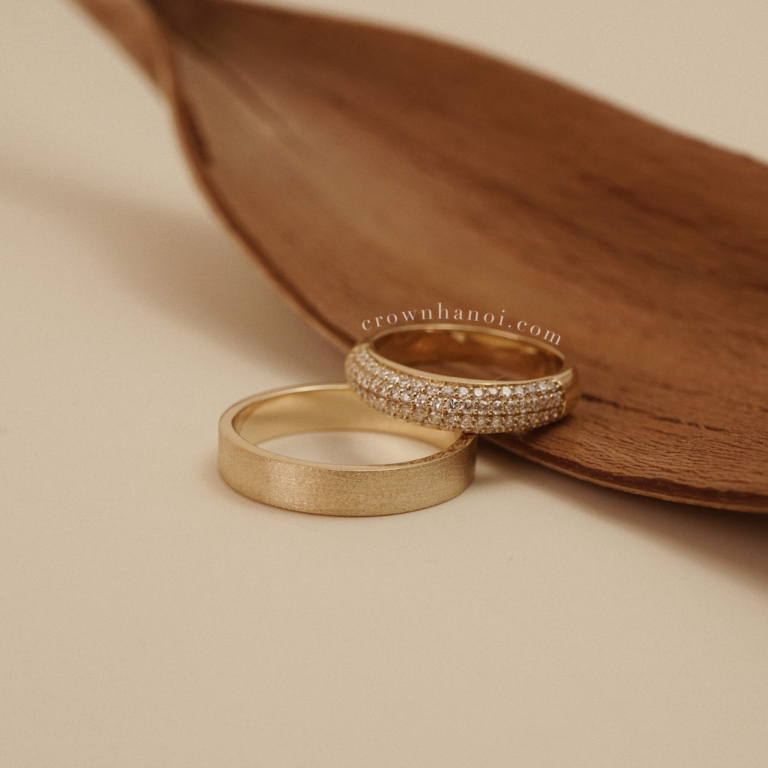 BAND RING - 3.5MM & DIAMOND PAVE RING